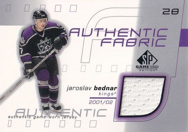 jersey karta JAROSLAV BEDNÁŘ 01-02 SPGU Authentic Fabric číslo AF-JB